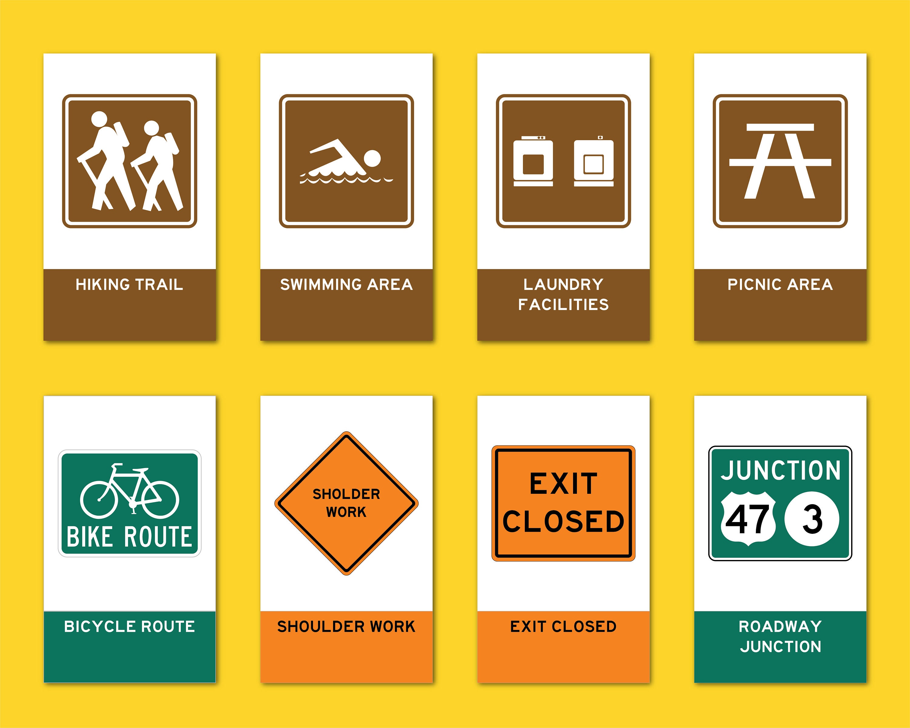 141 USA Road Sign Flashcards Traffic Sign Street Signs Etsy UK