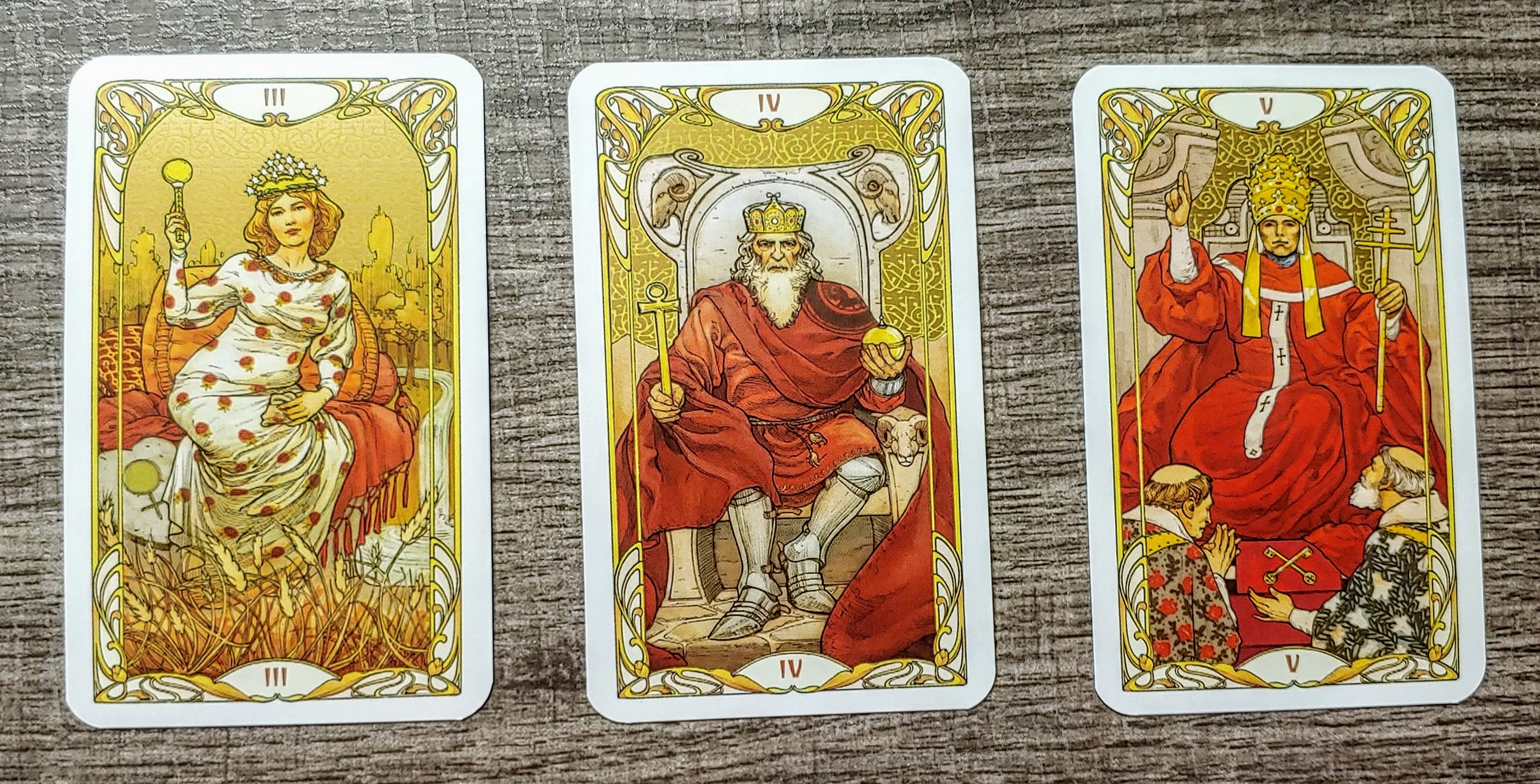 Golden Art Nouveau Tarot Mini Deck I Pocket Deck With Booklet | Etsy