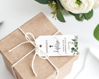 Baptism Thank You Tag, Thank You Tag, Favor Tag Printable, Greenery Favor Tag, Greenery Thank You Tag, Editable Tag, Welcome Tag, P17