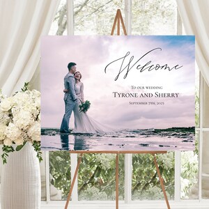 Photo Wedding Welcome Sign Template Welcome Sign Landscape Minimal Our Wedding Simple Instant Download Welcome Printable Modern Templett P86