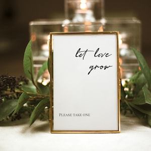 Minimalist Let Love Grow Sign, Let Love Grow, Seed Favors sign, Succulent Favor Sign, Instant Download, Modern Favors Sing, Printable, P36