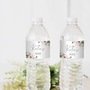 Blush Water Bottle Label, Water Bottle Label Template, DIY Wedding Label, Blush Label, Instant Download, Water Bottle Label Templett, P30