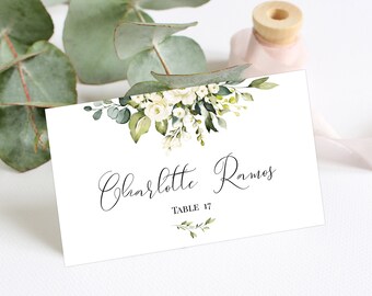 Editable Place Card Template, Place Card Templett, Wedding Place Card Template, Name Card, Seating Card, Printable Place Card, Rose, P28