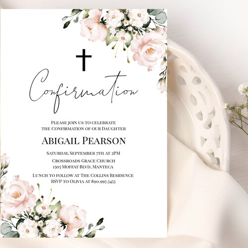 Confirmation Invitation Template Download Printable - Etsy