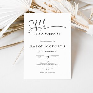 Surprise Birthday Invitation Template Download Birthday Party Invitation Editable Printable Birthday Invitation For Men Digital Templett P79