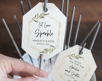 Editable Sparkler Tag, Sparkler Tag Template, Sparkler Send Off Tags, Wedding Send Off Ideas, Gold Sparkler Tag, Greenery Sparkler Tag, P22