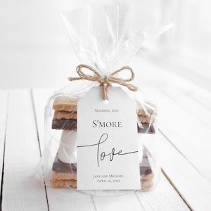 S&#39;more Favor Tag Template Download Sending You Smore Love Tag Modern Thank You Tag Printable Simple Gift Tag Ideas Minimal 100% Editable P79