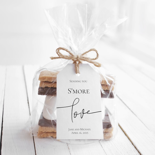 S'more Favor Tag Template Download Sending You Smore Love Tag Modern Thank You Tag Printable Simple Gift Tag Ideas Minimal 100% Editable P79