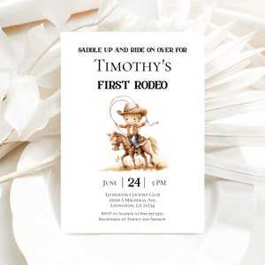 Cowboy Birthday Invitation Template Western Themed Boy Birthday Editable Birthday Country Cowboy Birthday Invite With Horse Templett P98