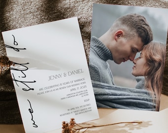 Minimalist We Still Do Invitation Template Modern Vow Renewal Invitation Anniversary Wedding Invite 100% Editable Instant Download, P74