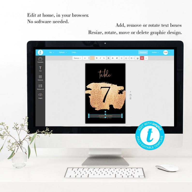 Black and Gold Table Numbers Template Modern Table Numbers Etsy