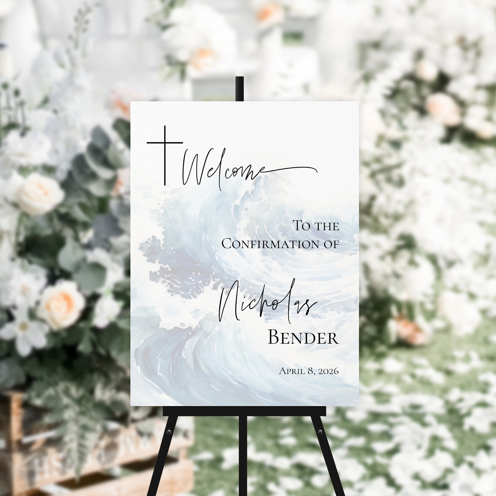 Blue Confirmation Welcome Sign Template Religious Welcome Sign Editable ...