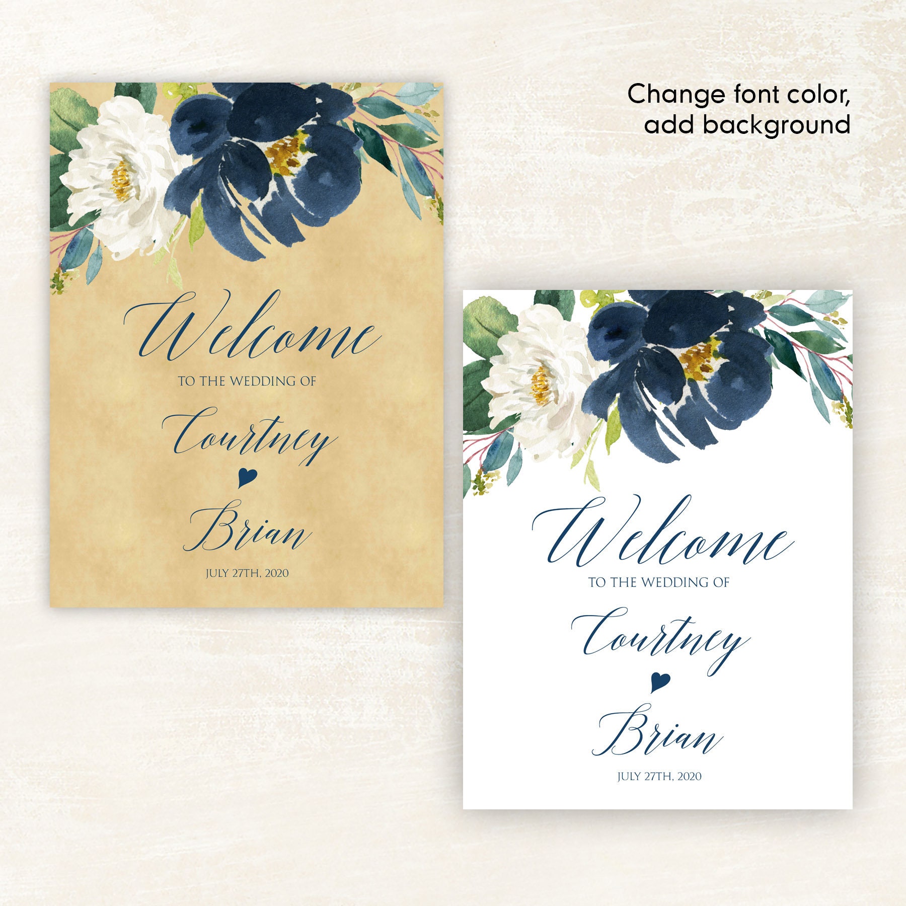 Navy Wedding Sign Sign Navy Sign Etsy