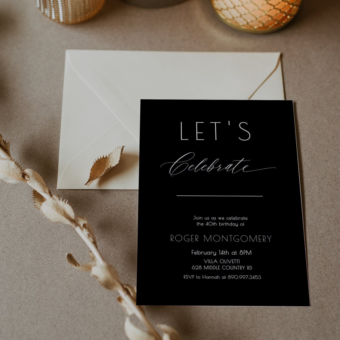 Black Birthday Invitation Template Black and White Invite Etsy Black Birthday Invitation Template Black and White Invite Etsy