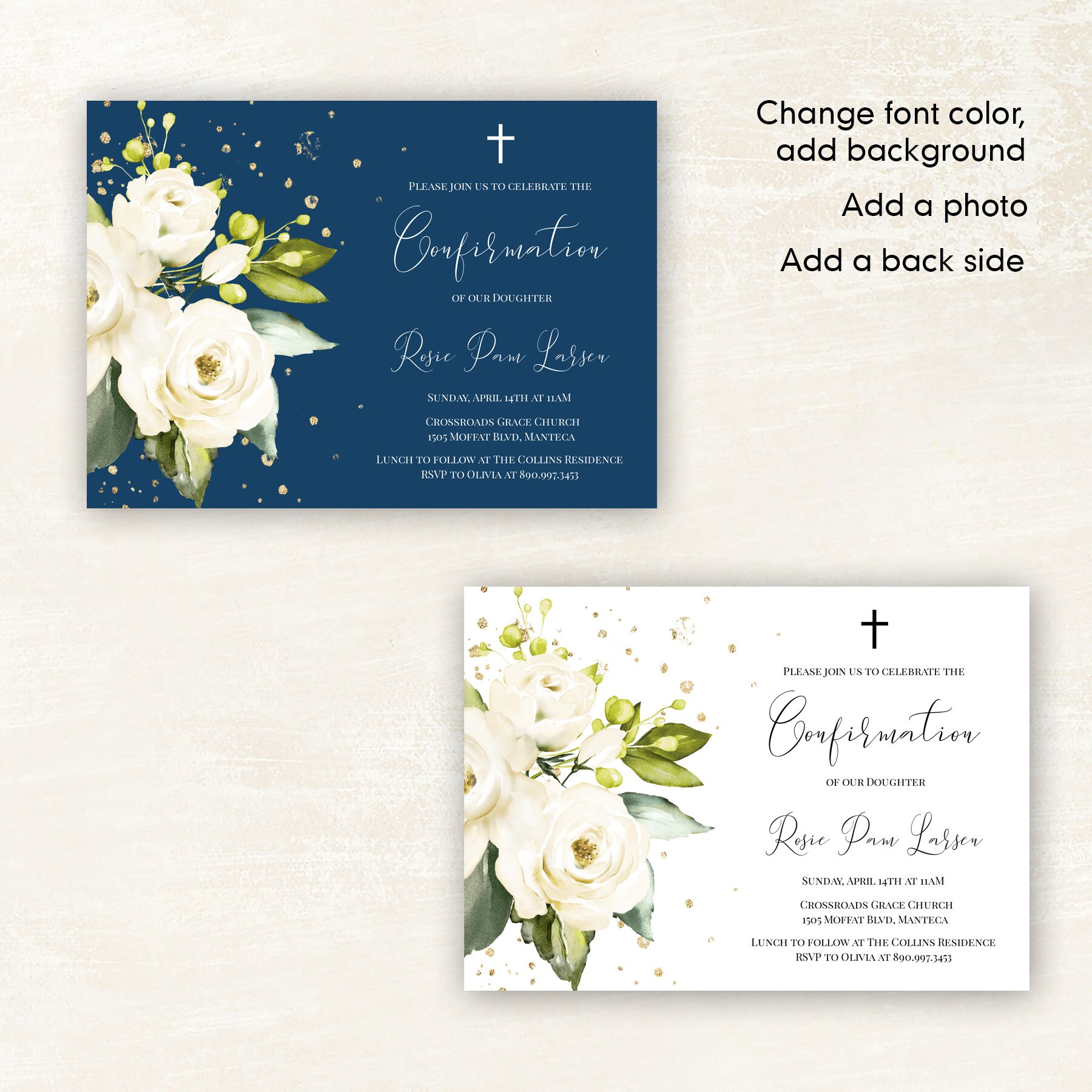 100 Editable Confirmation Invitation Template Girl Etsy