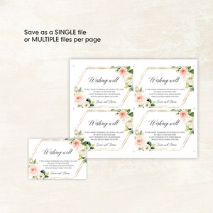 Blush Wishing Well Card, Printable Wishing Well Card, Wishing Well Card ...