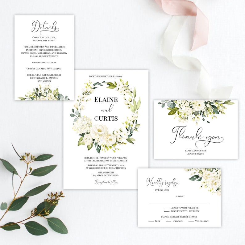 P28 Rose Wedding Invitation Blush Wedding Invitation Templett Wedding Invitation Wedding Invitation Template DIY Wedding Invitation