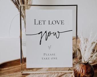 Let Love Grow Sign Printable Let Love Grow Minimalist Seed Favors sign Digital Succulent Favor Sign Instant Download Modern Favors Sing, P79