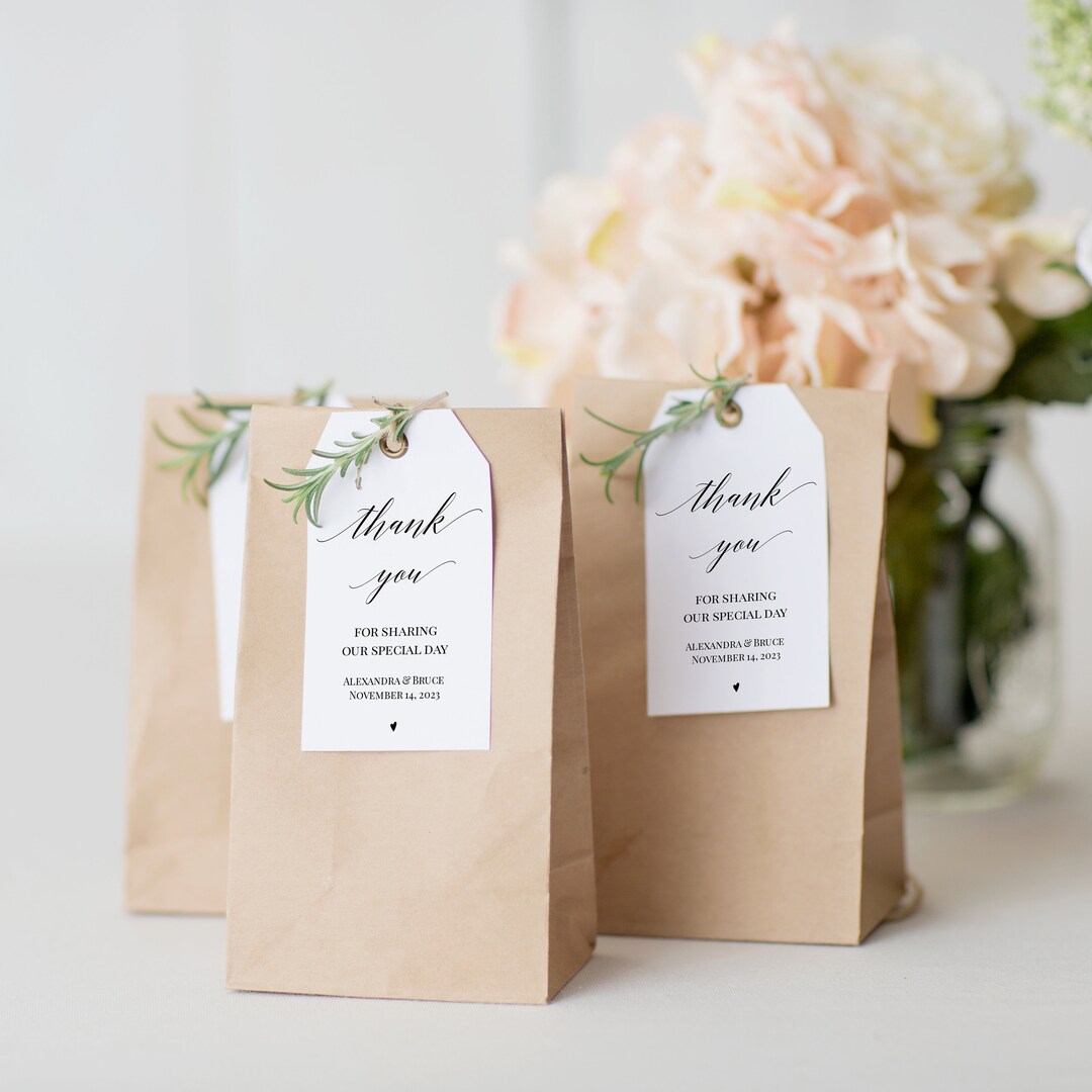Classic Thank You Tag Template Modern Favor Tag Printable Etsy