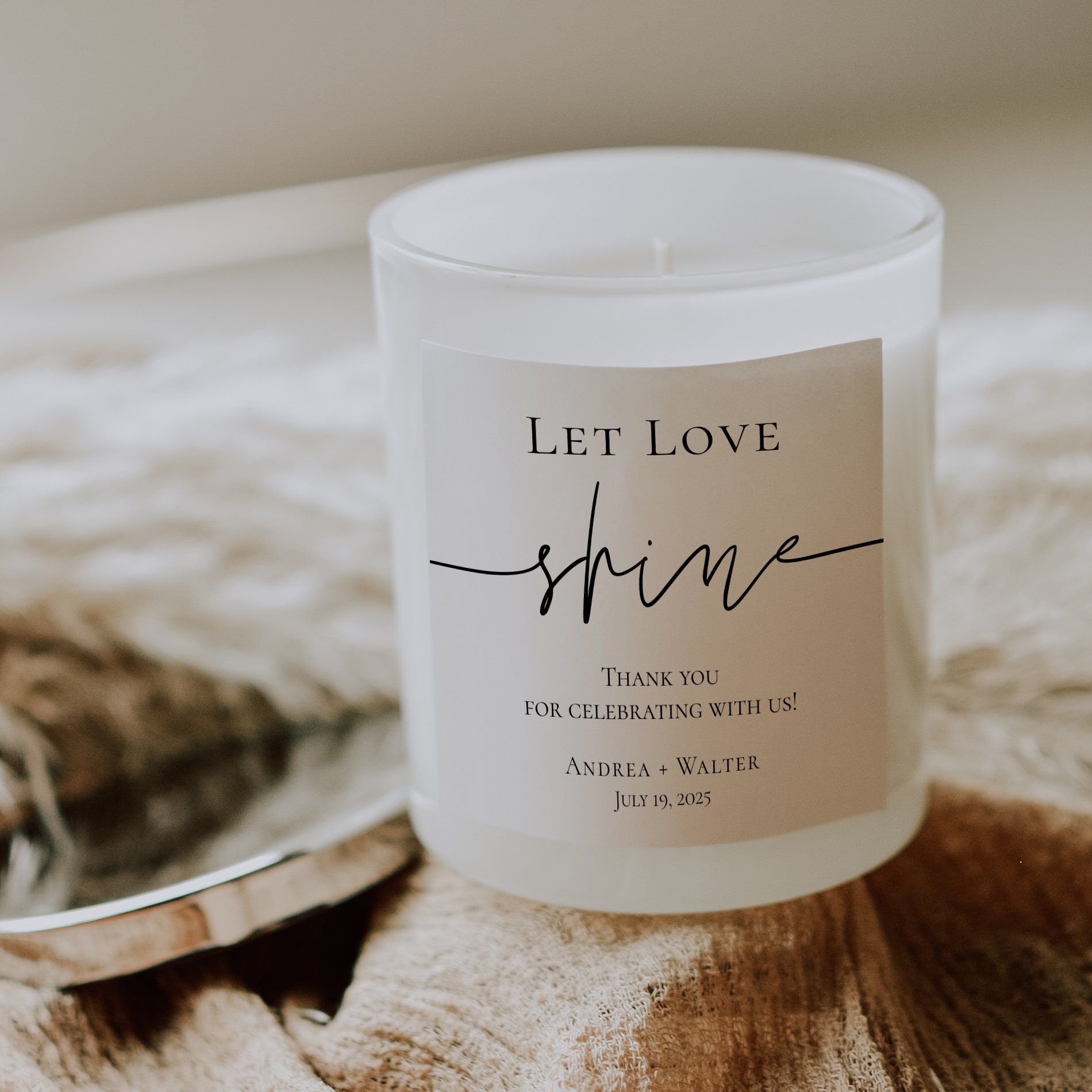 Minimalist Candle Label Template, Label Stickers for Candle Jars