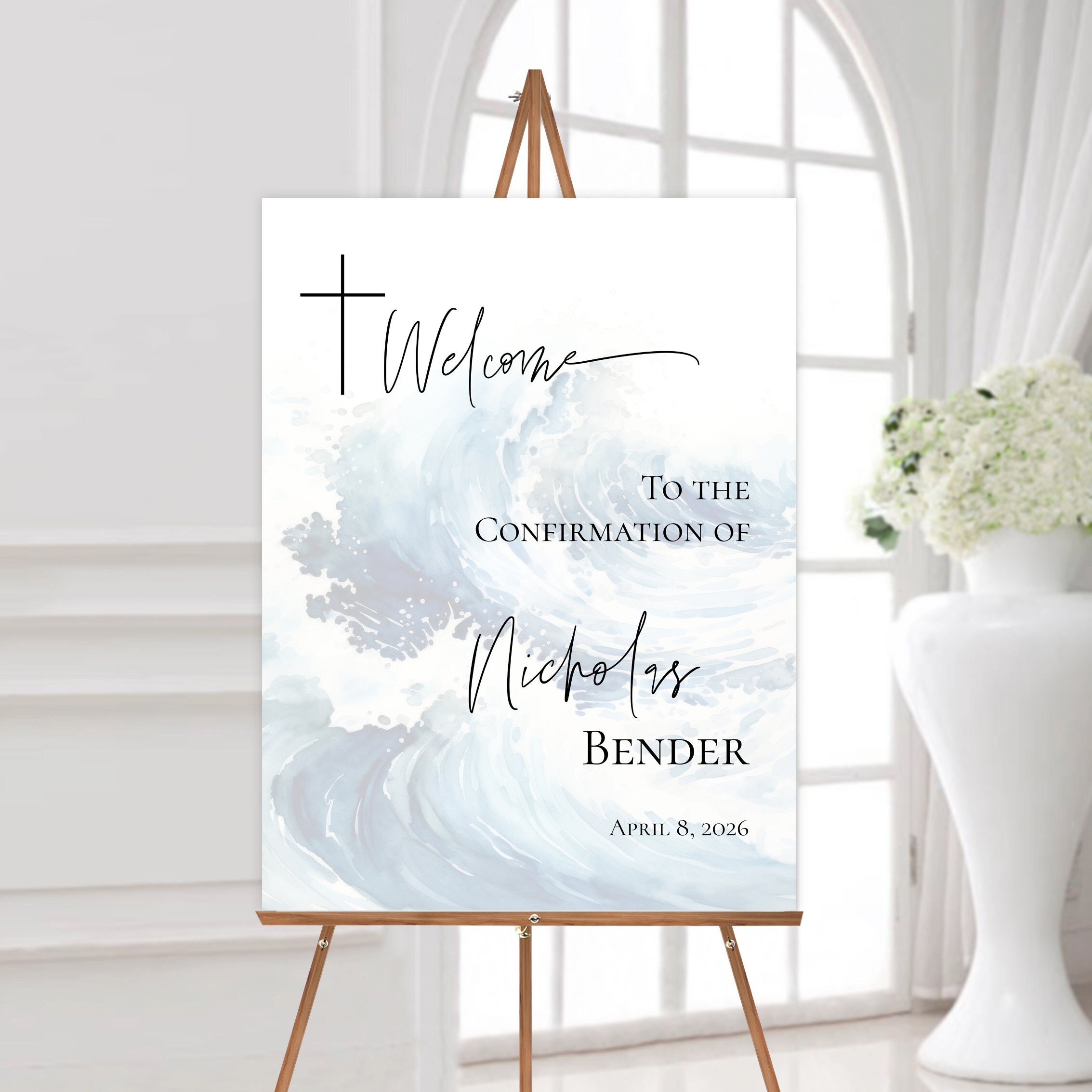 Coversations Welcomesign Blue Confirmation Welcome Sign Template Religious Welcome Sign Editable ...