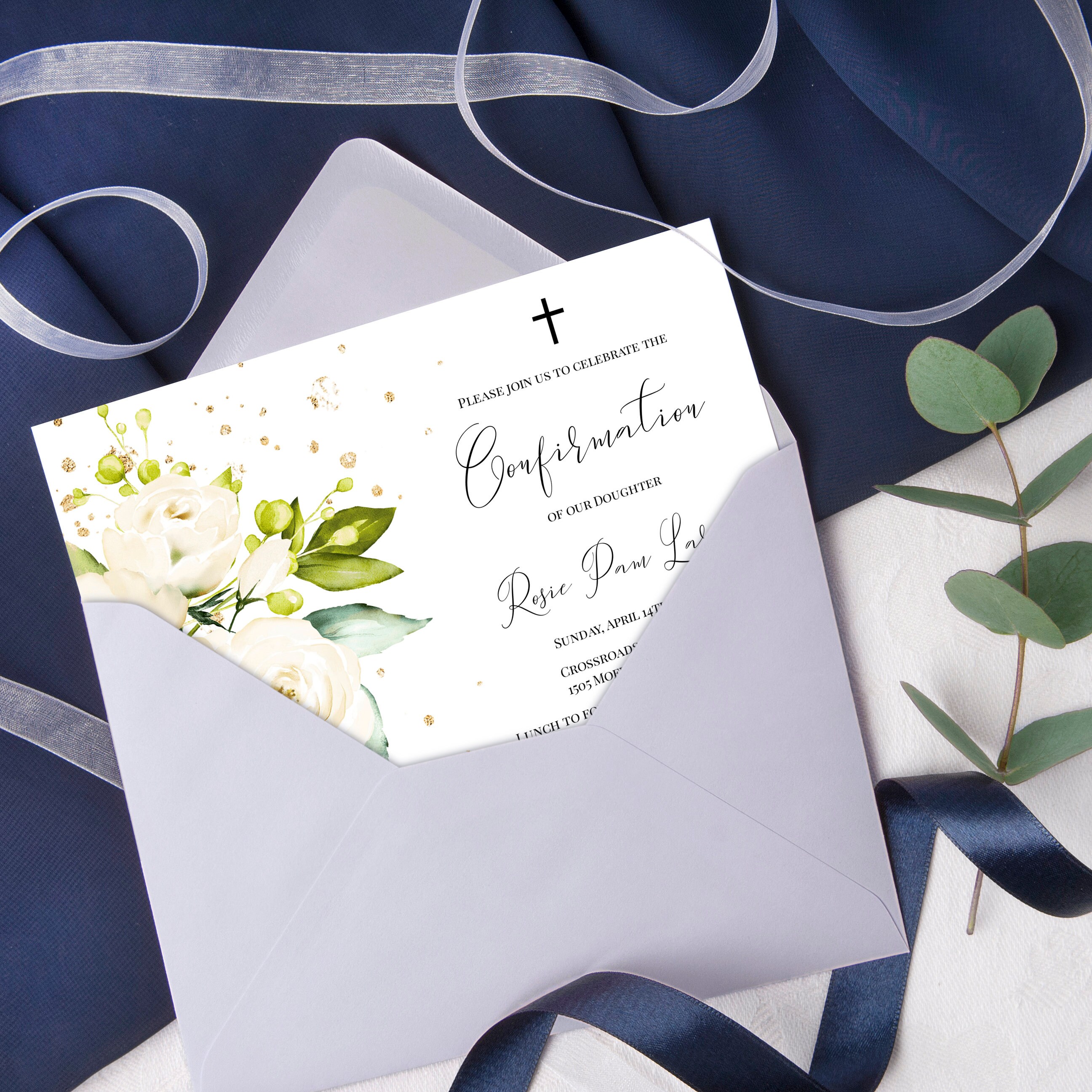 100% Editable Confirmation Invitation Template Girl | Etsy