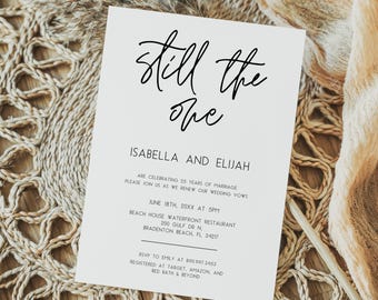 Vow Renewal Invitation Template Modern Still The One Invitation Minimalist Simple Anniversary Wedding Invite Editable We Still Do Chic M12