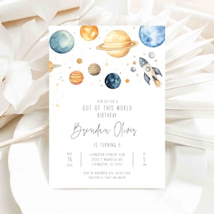 Space Birthday Invitation Template Any Age Boy Birthday Invitation Outer Space Themed Birthday Planets Printable Birthday DIY Templett, P85