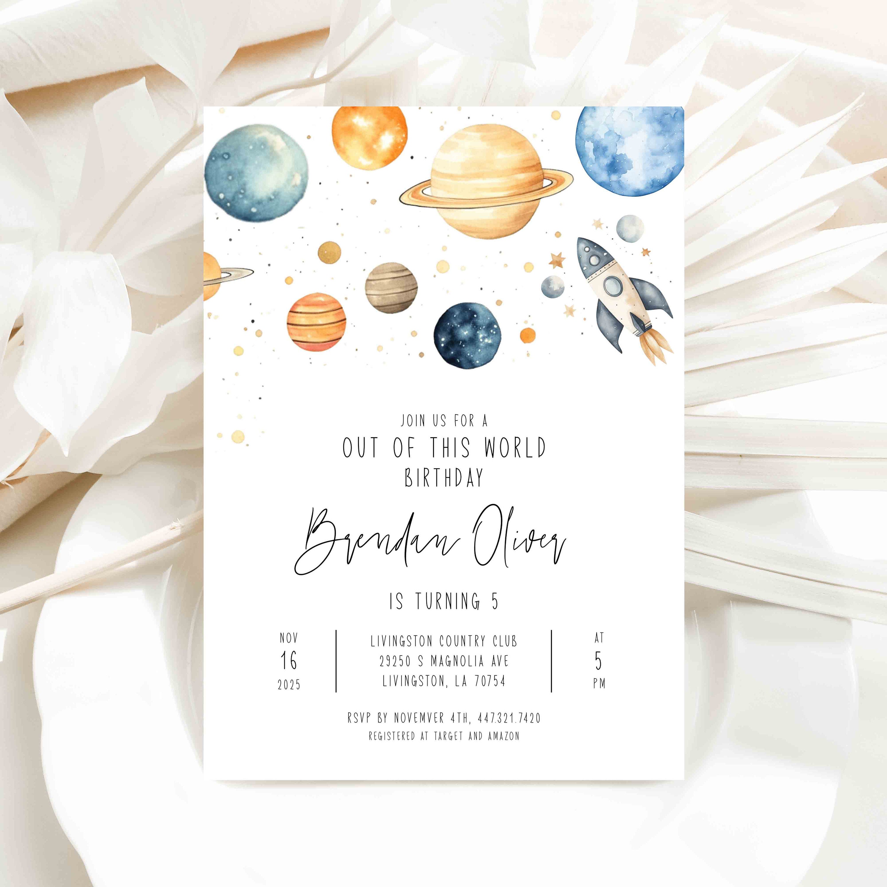 Biglietto Di Auguri Per 8° Compleanno Per Ragazzo, Astronauta Spaziale - Foto 2