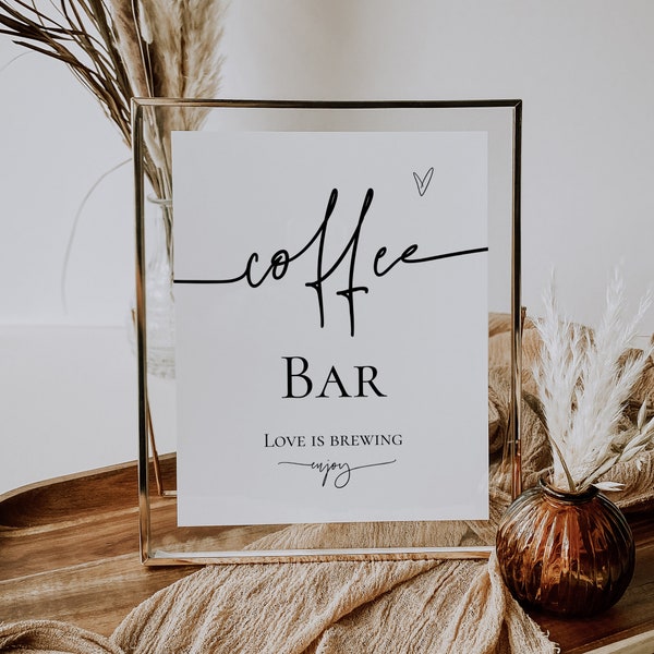 Coffee Bar Sign Digital Coffee Bar Sign Printable Coffee Bar Sign Minimalist Coffee Buffet Sign Simple Coffee Station Sign Buffet Sign, P79