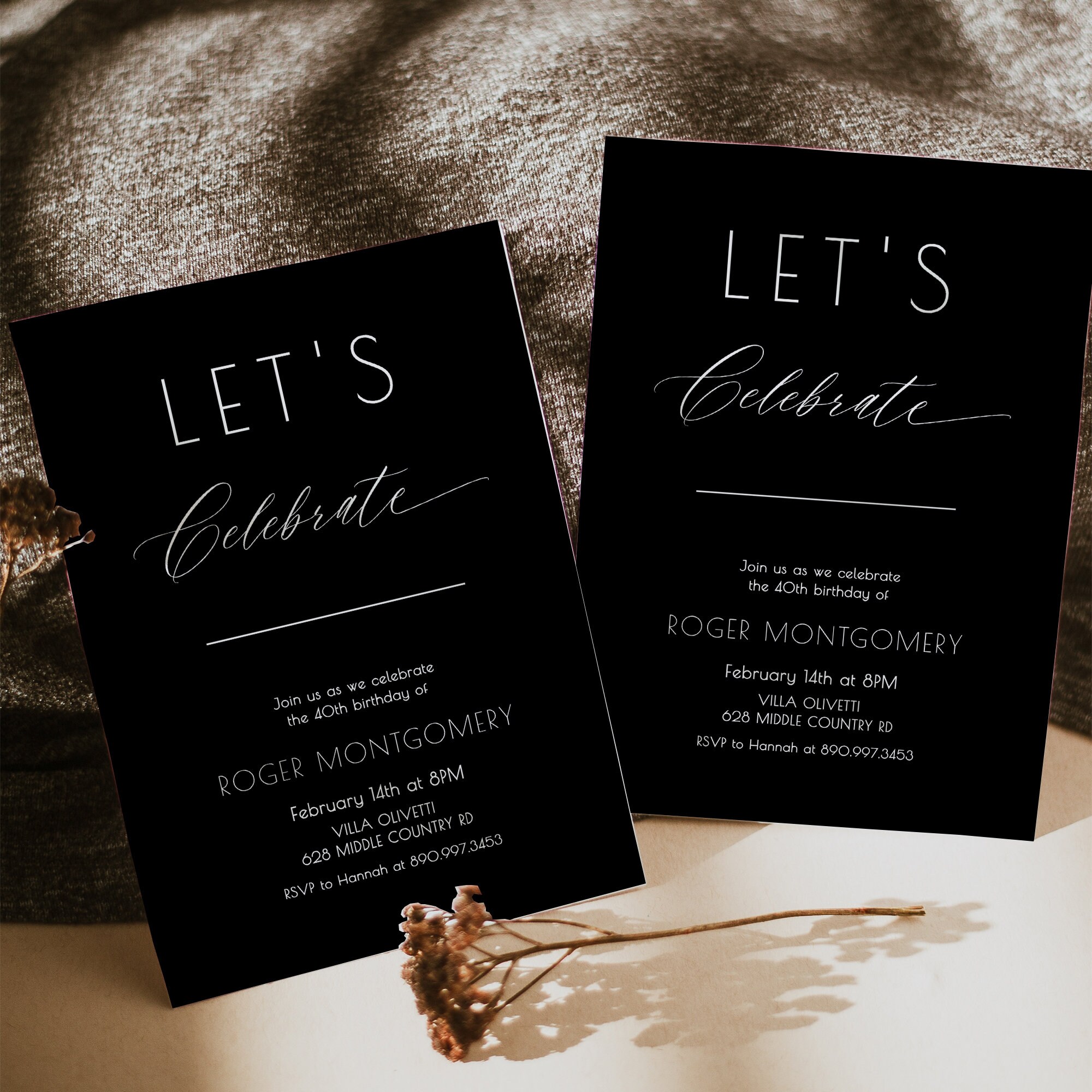 Black Birthday Invitation Template Black and White Invite Etsy Black Birthday Invitation Template Black and White Invite Etsy
