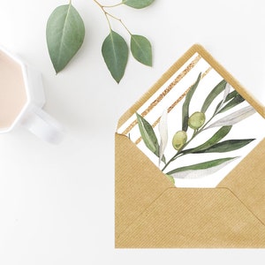 Greenery Envelope Liners, Envelope Liners, A7 Euro Flap, A7 Envelope Liners, Printable Envelope Liners, Gold Liners, Envelope Liners, P22