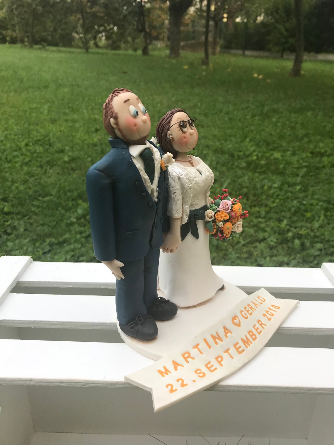 Custom wedding cake topper caricature style_polymer clay cake | Etsy
