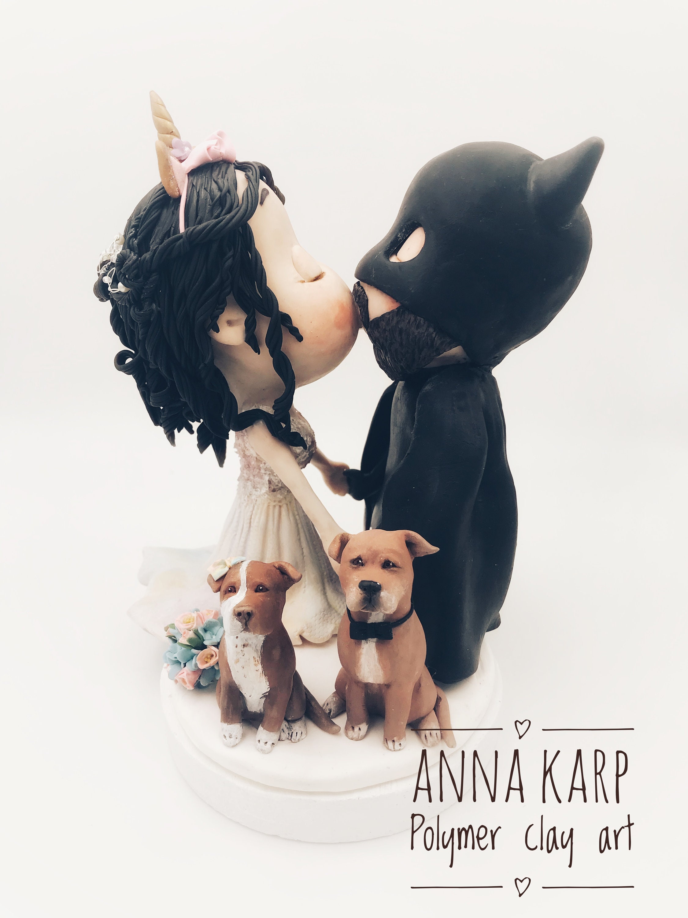 Custom wedding cake topper caricature style_polymer clay cake Etsy