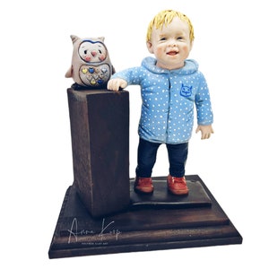 Polymeerklei kinderportret gemaakt van foto