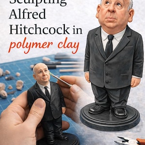 Sculpting Alfred Hitchcock in Polymer Clay - Step by Step Tutorial PDF - Realistic Doll Sculpting Guide - Beginner to Advanced