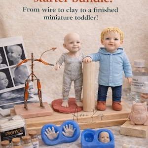 Beginner Doll Making Tutorial / Do It Yourself Bundle For Sculpting A Toddler In Polymer Clay / Getting Started Kit / Gift Ideas For Her