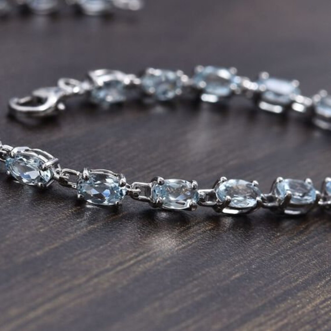 Aquamarine Tennis Bracelet in Sterling Silver Tennis Etsy