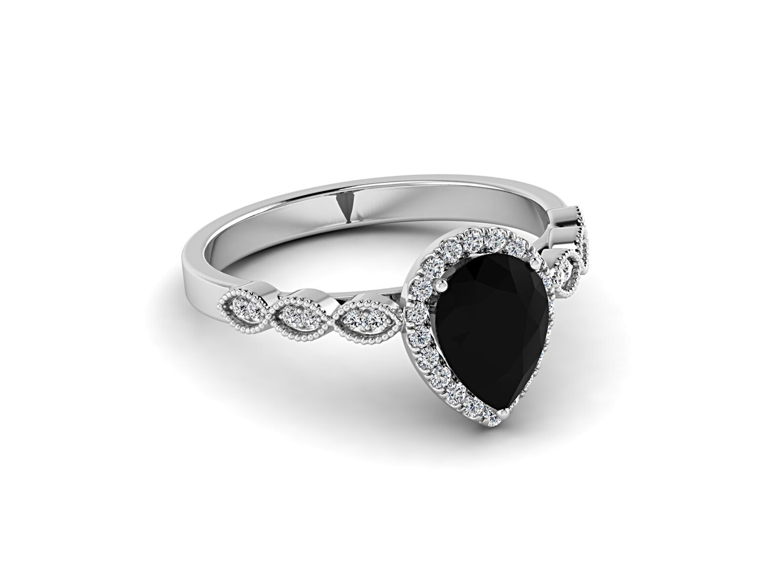 Black Onyx Engagement Ring in Rose Gold Plated Sterling Silver Etsy