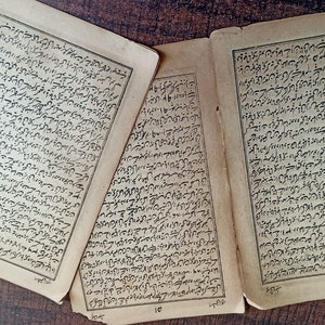 Set van 11 antieke handgeschreven Urdu-documenten van vintage document islamitisch geschreven papier islamitisch papier