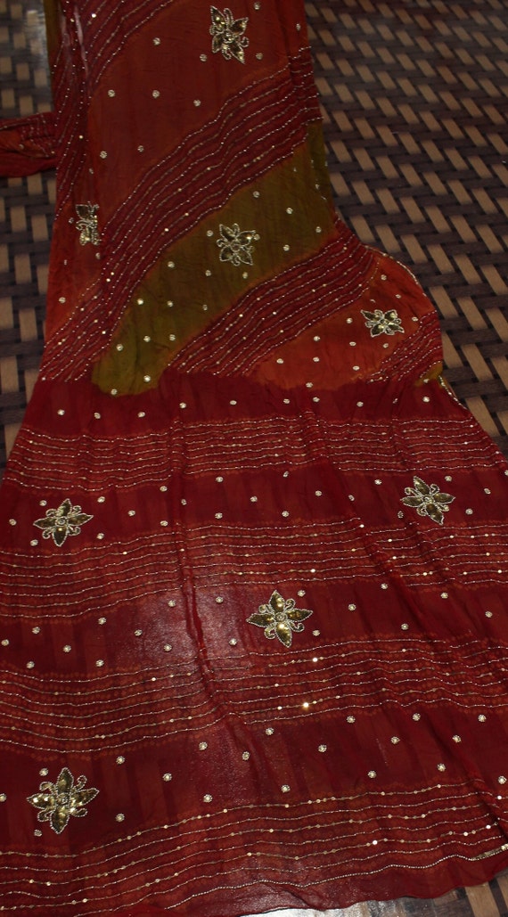 Vintage Sari Old Saree Traditional Sari Georgette Sari Indian Sari Drapes Used Sari