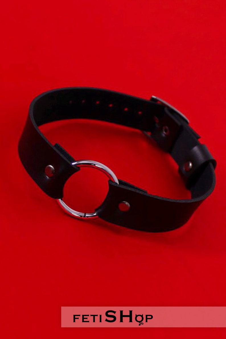 Leather classic thin choker collar Lola, centre o'ring clip. CHOICE OF COLOURS. gift for girl zdjęcie 6