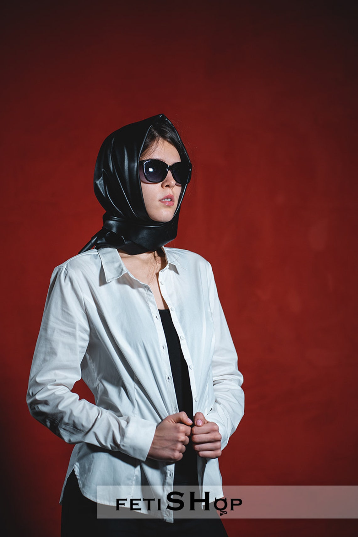 Faux Leather Kerchief Leather Headscarf Head Cloth Head | Etsy