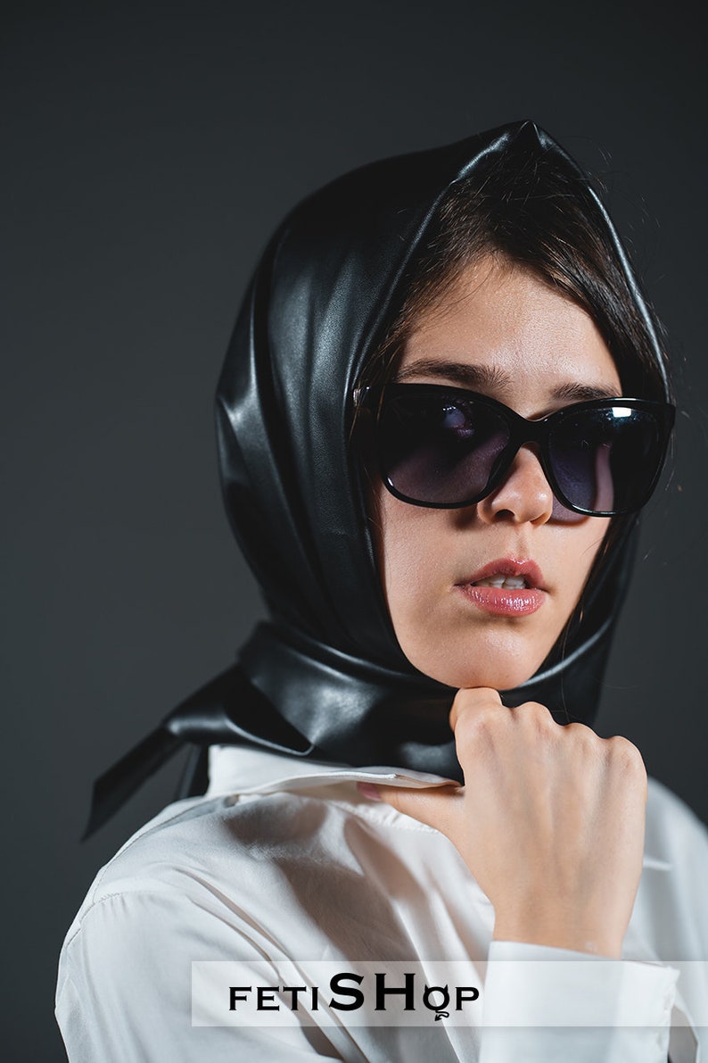 Faux Leather Women Headscarf Soft Vegan Leather Balaclave - Etsy