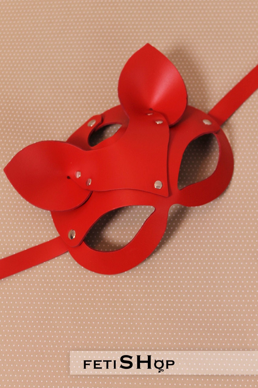 Leather Catwoman Eye Face Mask Cat Cosplay Petplay Fetish Etsy