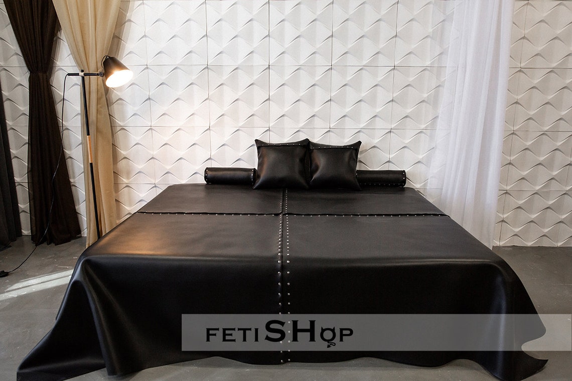Leather Bed Cover Bdsm Leather Bed Linen Bed Sheet Leather Etsy