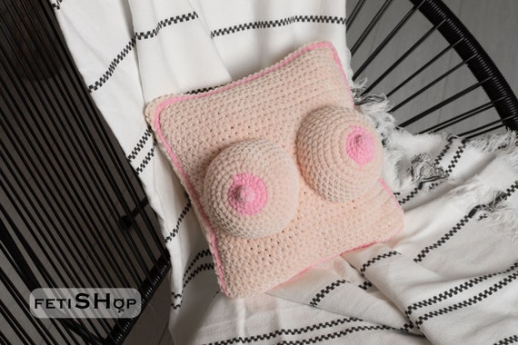 Women Pink Boobs Convex Pillow/ 3d Tits Cushion With Nipples / Lie