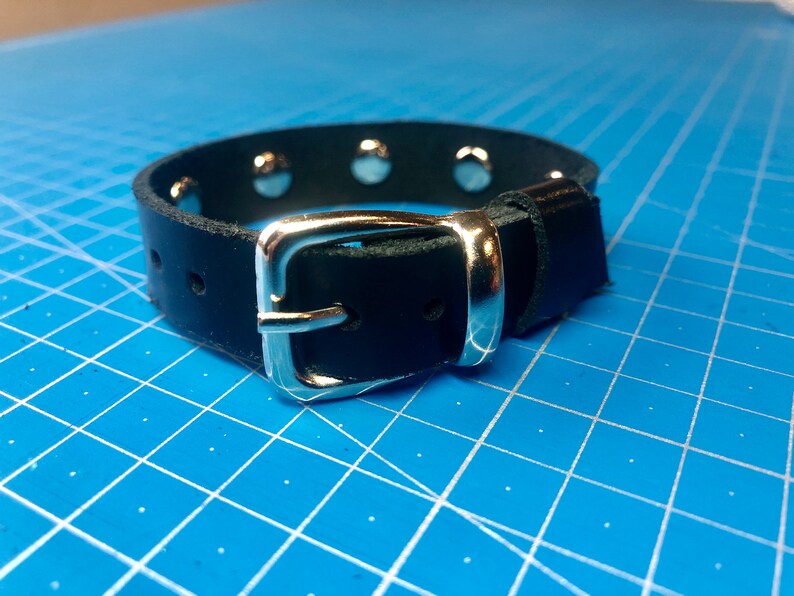 biker bracelet women/' bracelet black leather bracelet with rivets gift for her Leather thin cuff bracelet with rivets men/'s bracelet