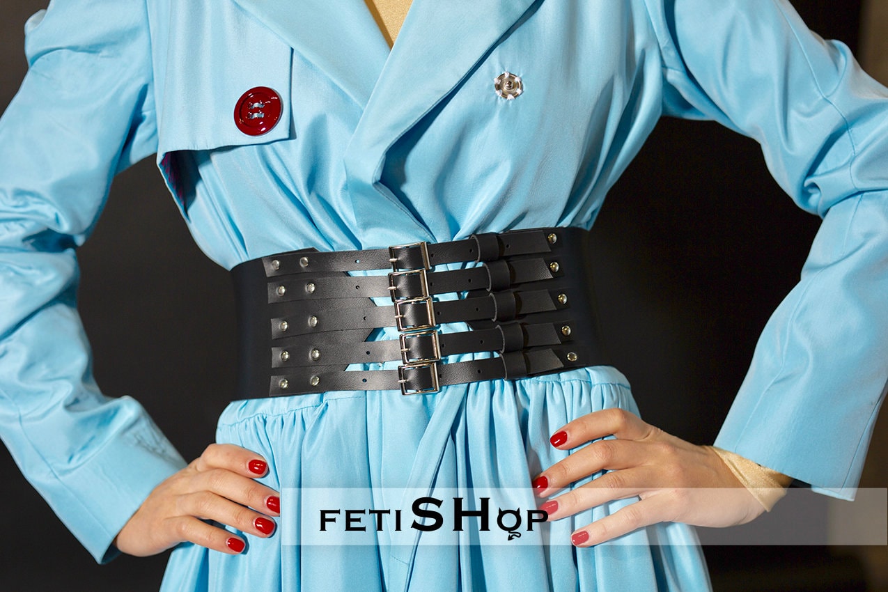 Leather Wide Waist Corset Belt Cincher 'pride' With Many Clasps. Belt for  Raincoat. Adjustable Massive Waistband in BDSM Style -  Canada
