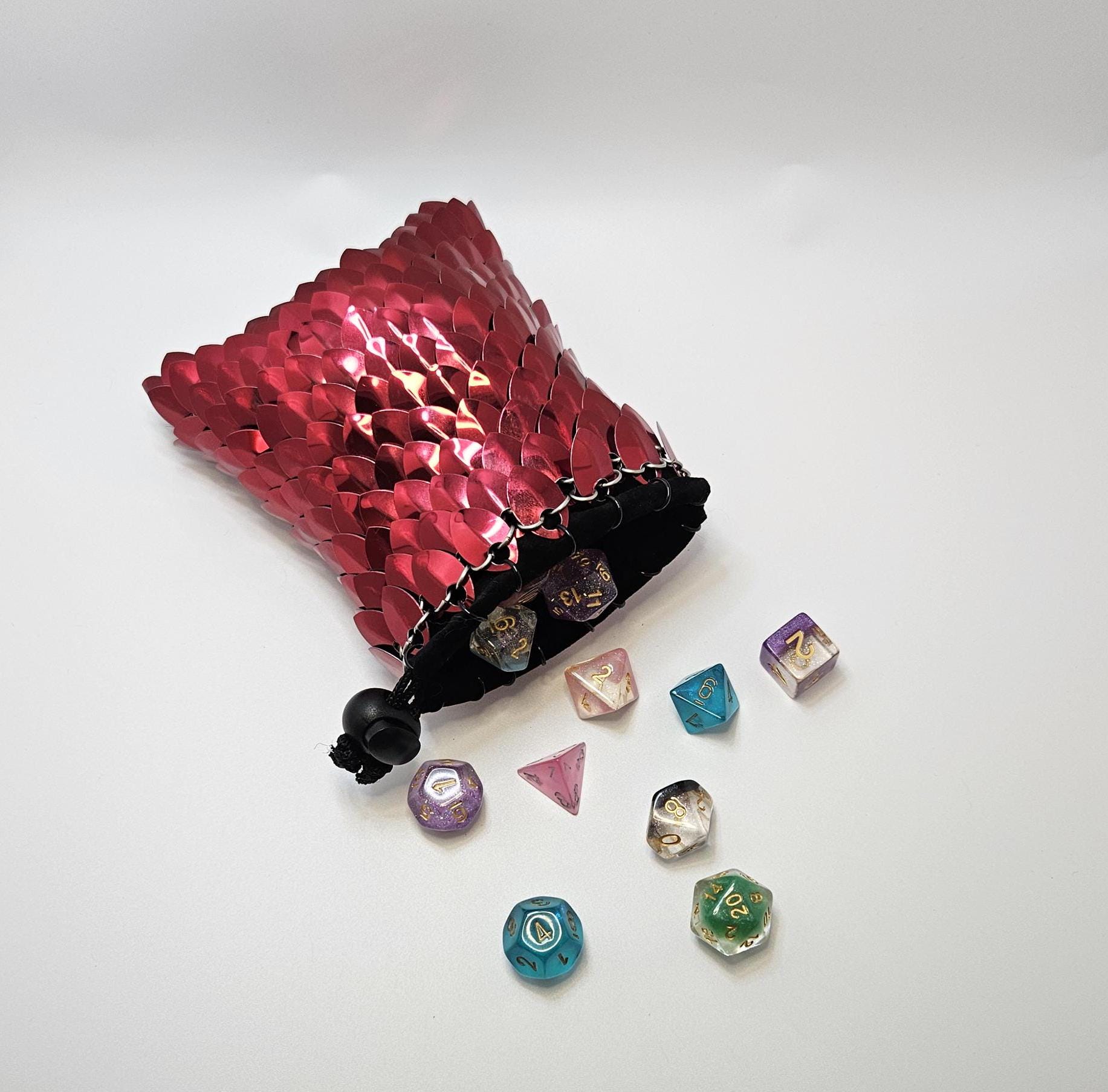 Dragon Scale Bag | DND Dice Bag | 4×5.5 Red | Scalemail